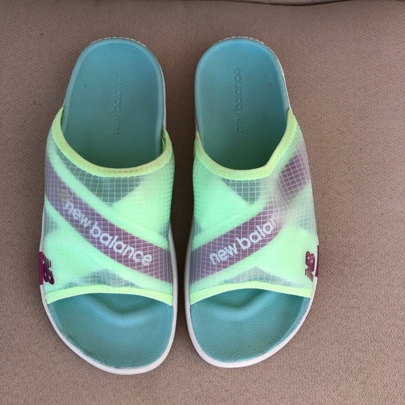New Balance 360 Women's White/Mint/Magenta/Surf Slide Sandal Size 10 - Picture 2 of 11